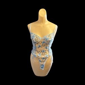 New Blue Fairy Butterfly Renaissance Festival Lingerie Bodysuit Medium